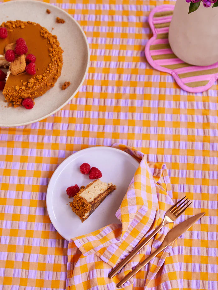 Mosey Me Kumquat Bloom Seersucker Napkin Set