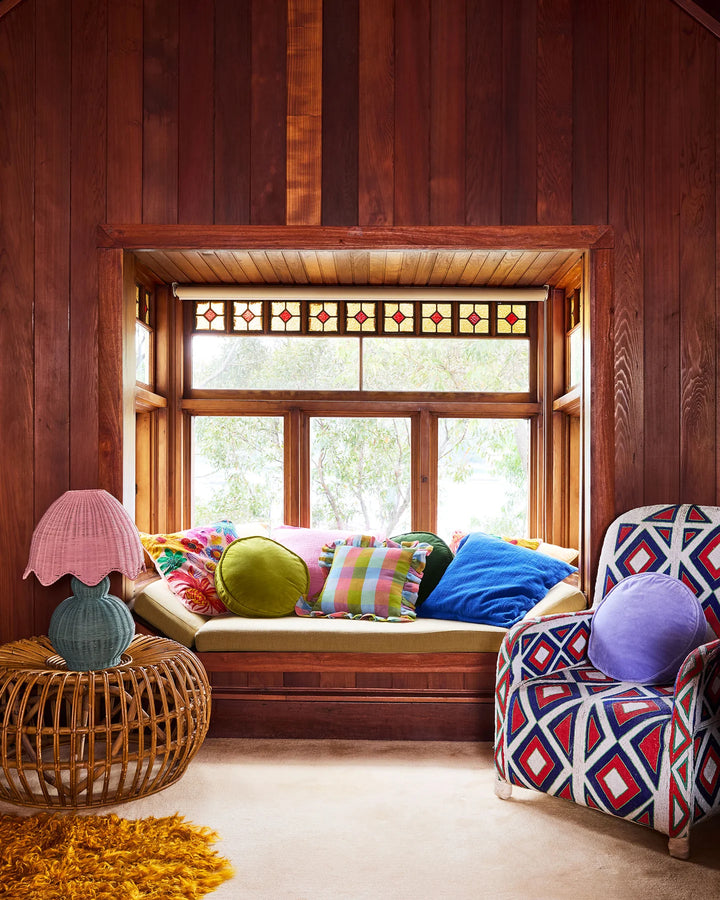 Kip & Co Jacaranda Velvet Pea Cushion