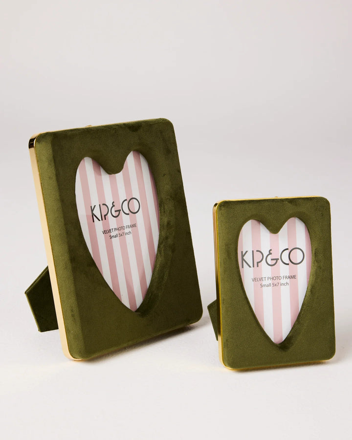 Kip & Co Campsite Heart Velvet Photo Frame