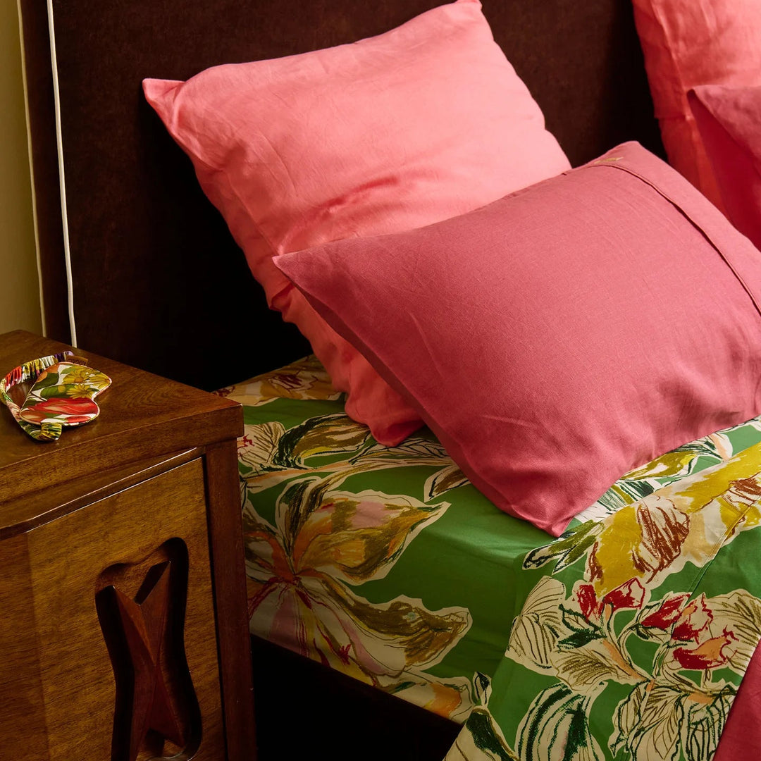 Kip & Co Somerset Green Organic Cotton Fitted Sheet