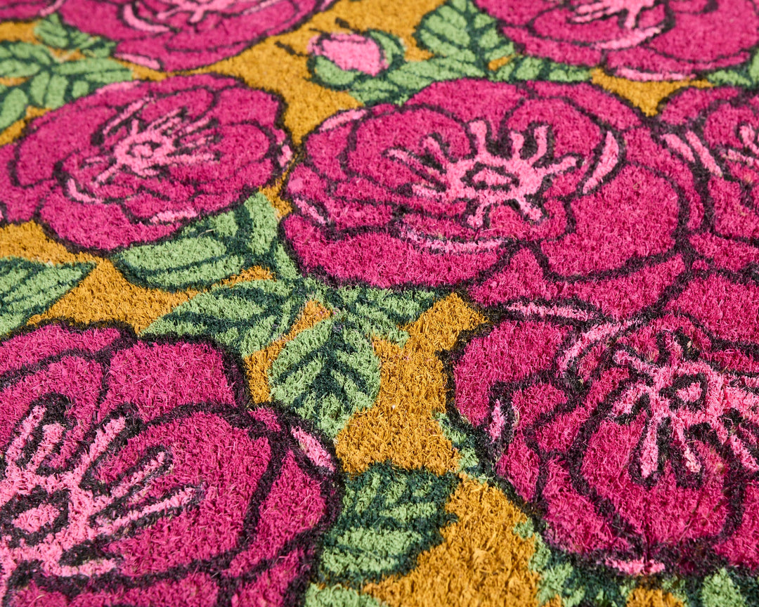 Kip & Co Golden Peony Coir Door Mat