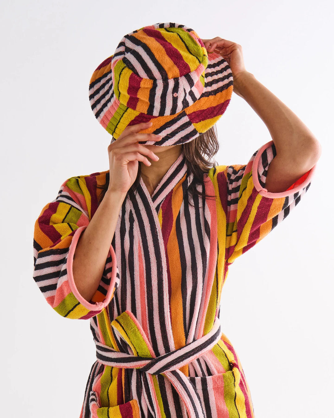 Kip & Co Casablanca Stripe Terry Mini Robe