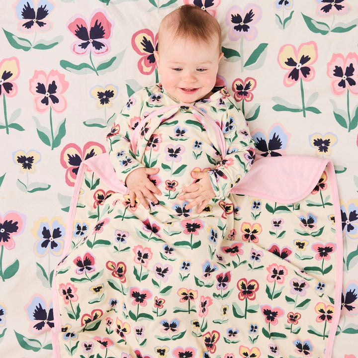Kip & Co Pretty Pansy Organic Cotton Snuggle Blanket