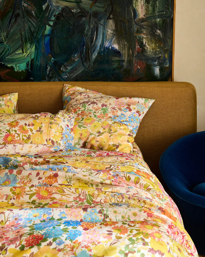 Kip & Co Forever Floral Butter Linen European Pillowcases