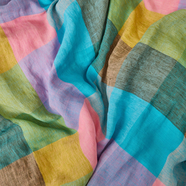 Kip & Co Sorbet Tartan Linen Quilt Cover