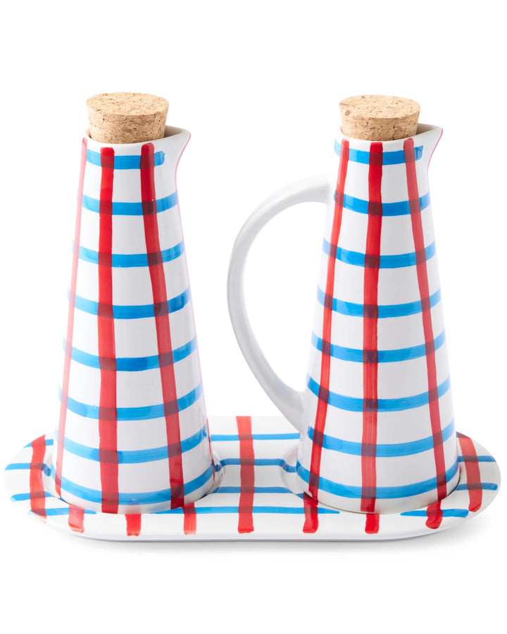 Kip & Co Bon Appetit Tartan Oil and Vinegar Set
