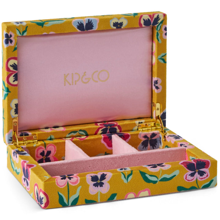 Kip & Co Pretty Pansy Travel  Velvet Jewellery Box Small