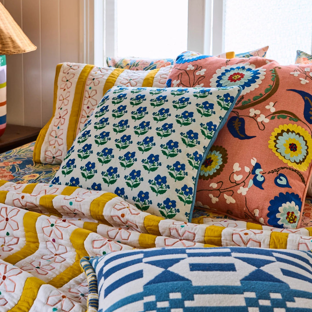 Kip & Co x Anna Spiro Isabelle Sunset Embroidered Cushion