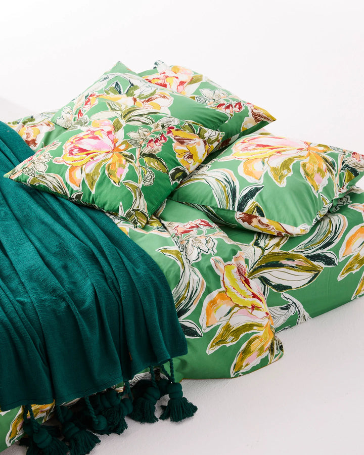 Kip & Co Somerset Green Organic Cotton European Pillowcases