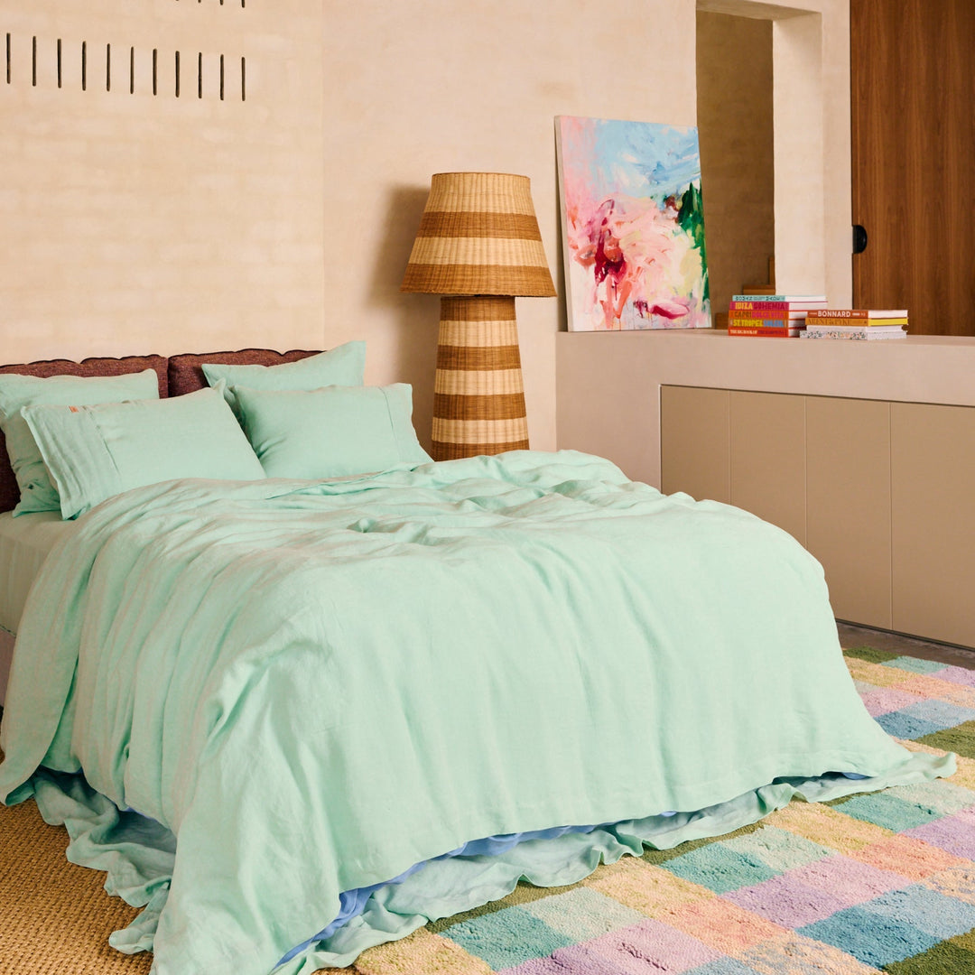 Kip & Co Vista Jade Linen European Pillowcases