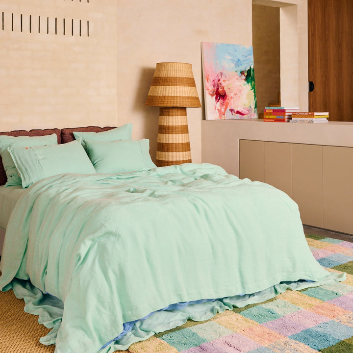 Kip & Co Vista Jade Linen European Pillowcases