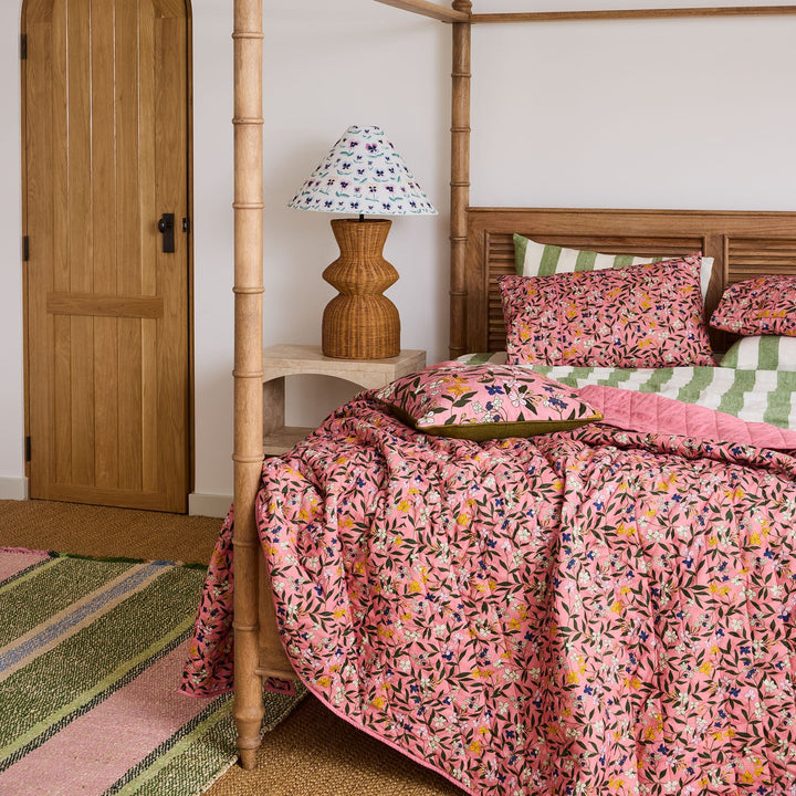 Kip & Co Canopy Blush Linen Quilted Pillowcases