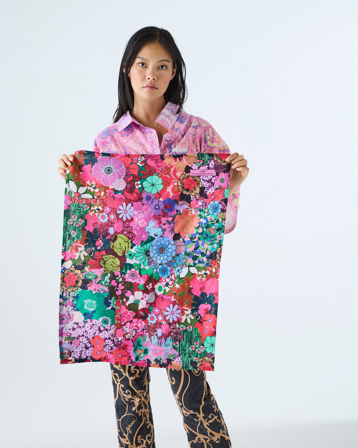 Kip & Co x Romance Was Born Flower Power Pink Tea Towel