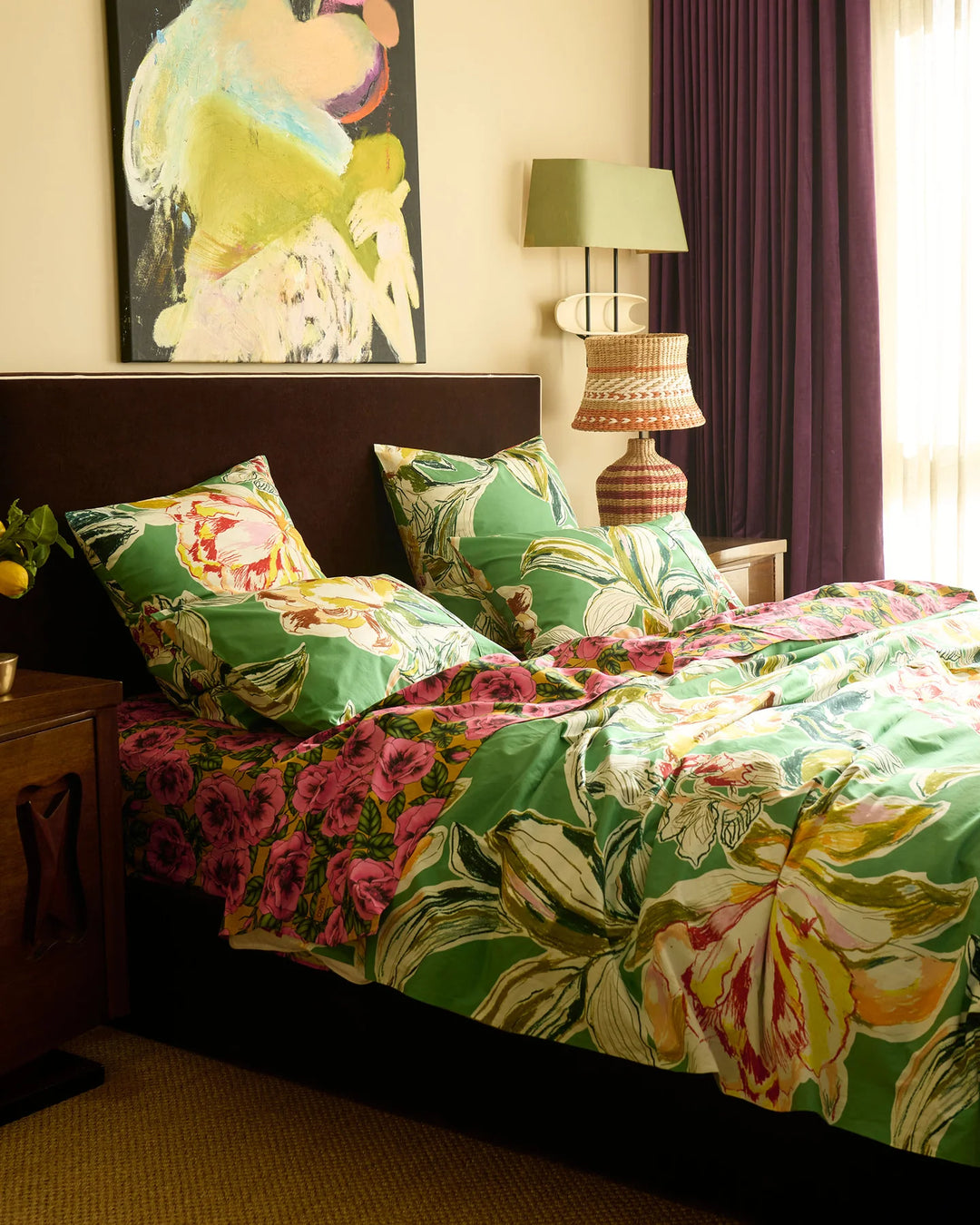 Kip & Co Somerset Green Organic Cotton Pillowcases Set