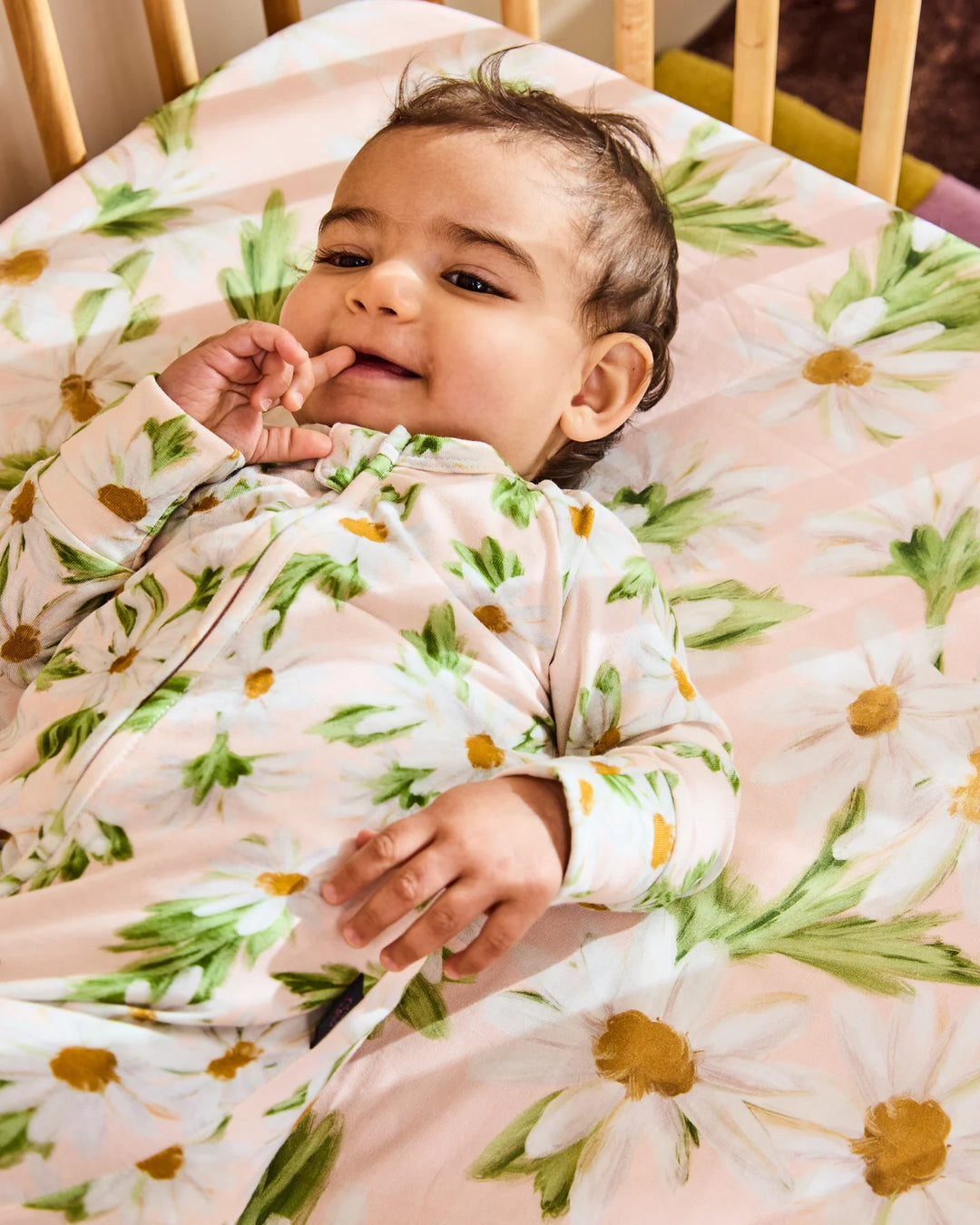 Kip & Co Sweet Daisy Organic Long Sleeve Zip Romper