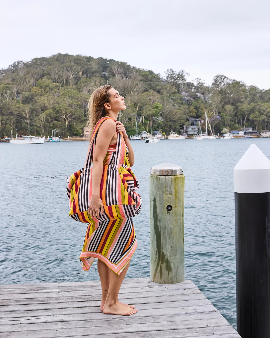 Kip & Co Casablanca Stripe Terry Oversized Beach Bag