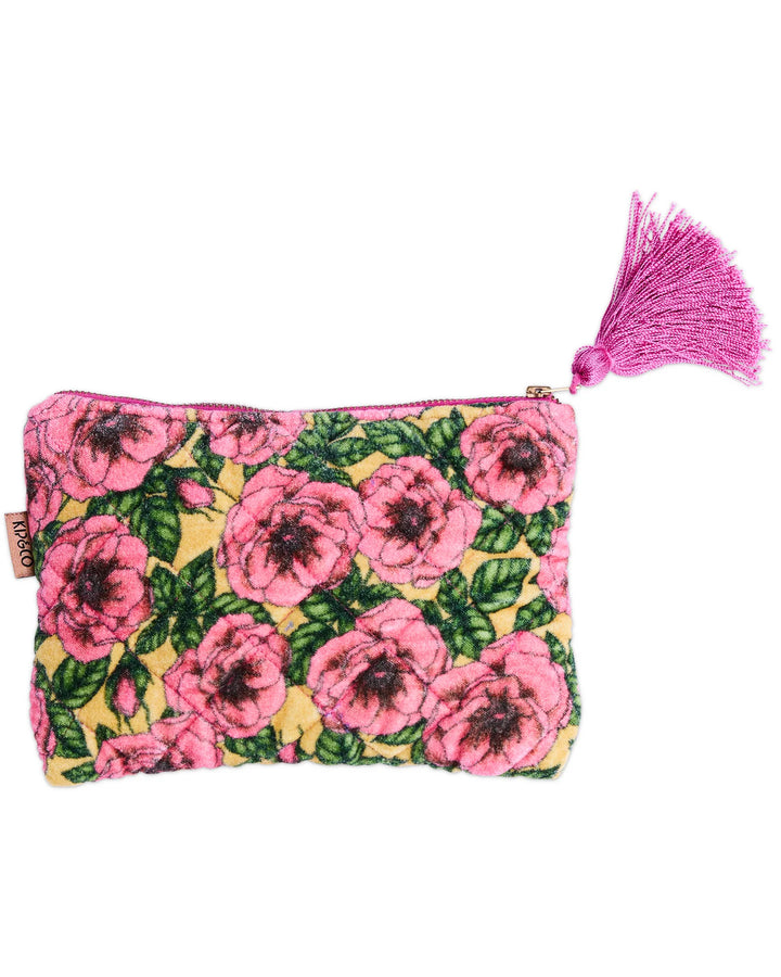 Kip & Co Golden Peony Velvet Cosmetics Purse