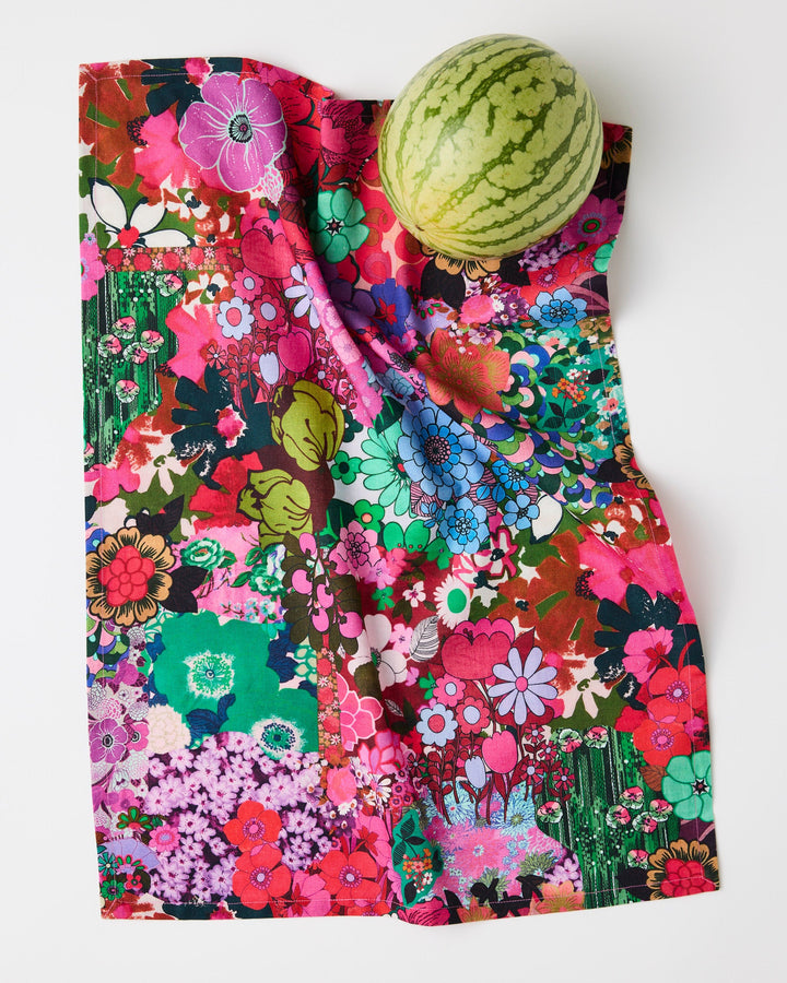Kip & Co x Romance Was Born Flower Power Pink Tea Towel