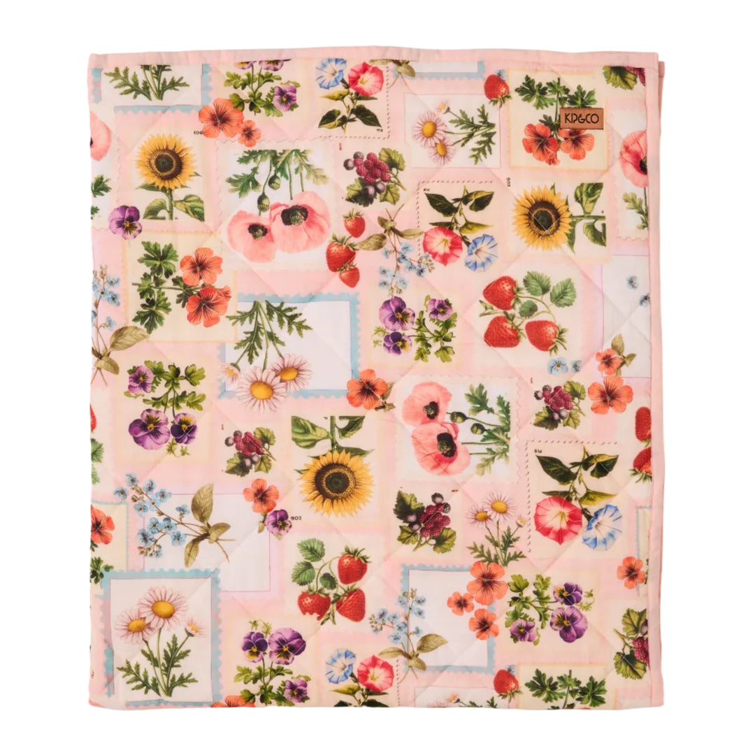 Kip & Co Sweet Life Organic Cotton Quilted Cot Bedspread