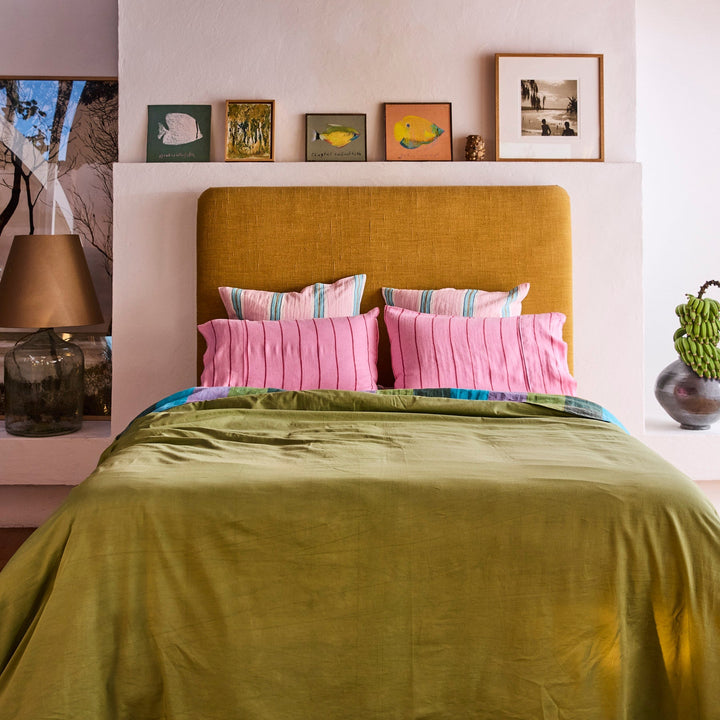 Kip & Co Tickled Pink Stripe Linen European Pillowcases