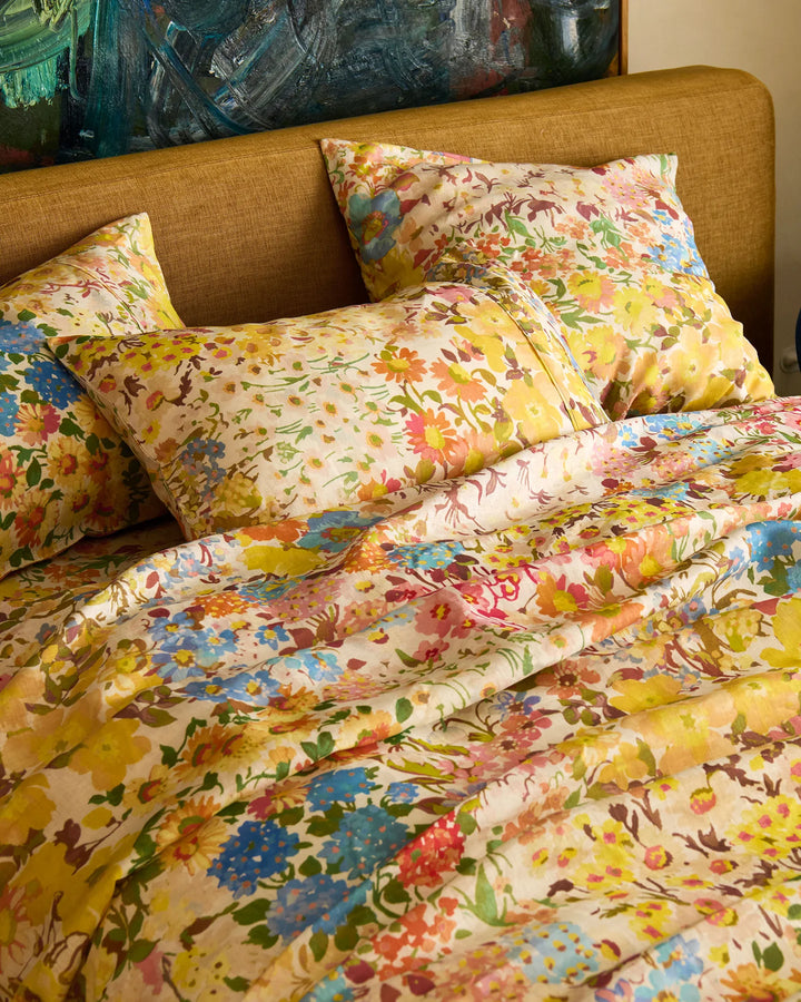Kip & Co Forever Floral Butter Linen European Pillowcases