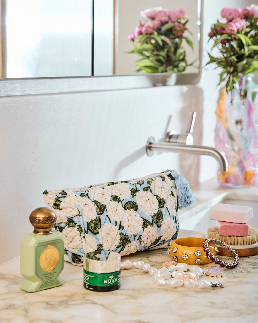 Kip & Co Hydrangea Blue Velvet Toiletry Bag