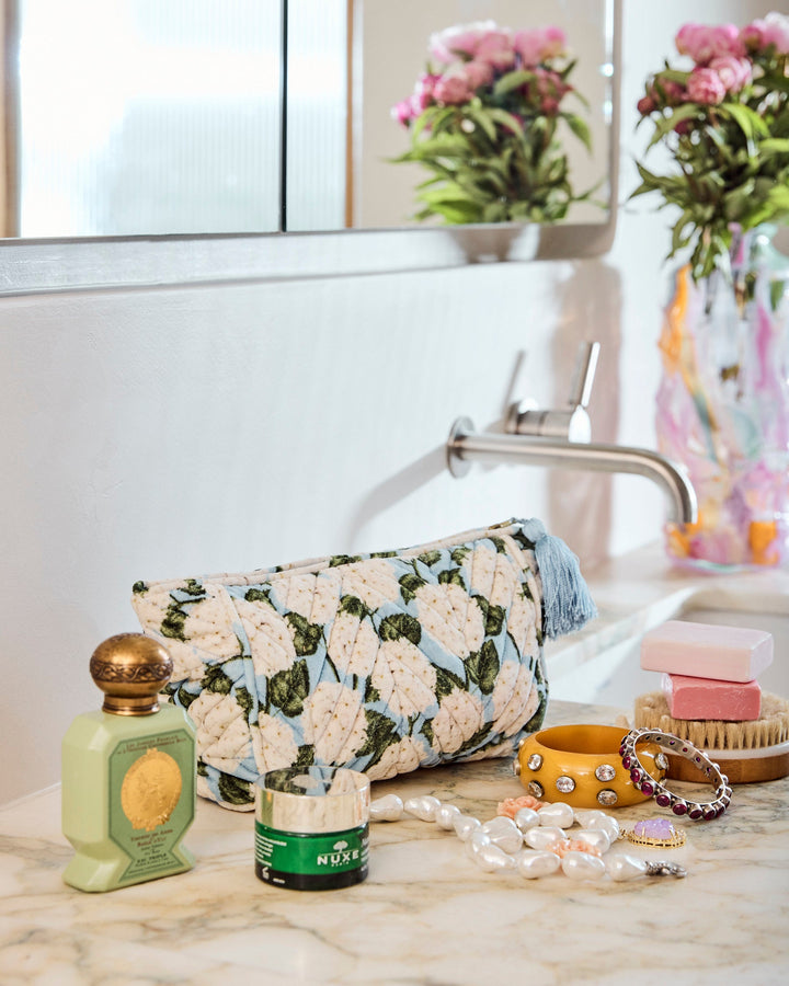 Kip & Co Hydrangea Blue Velvet Toiletry Bag