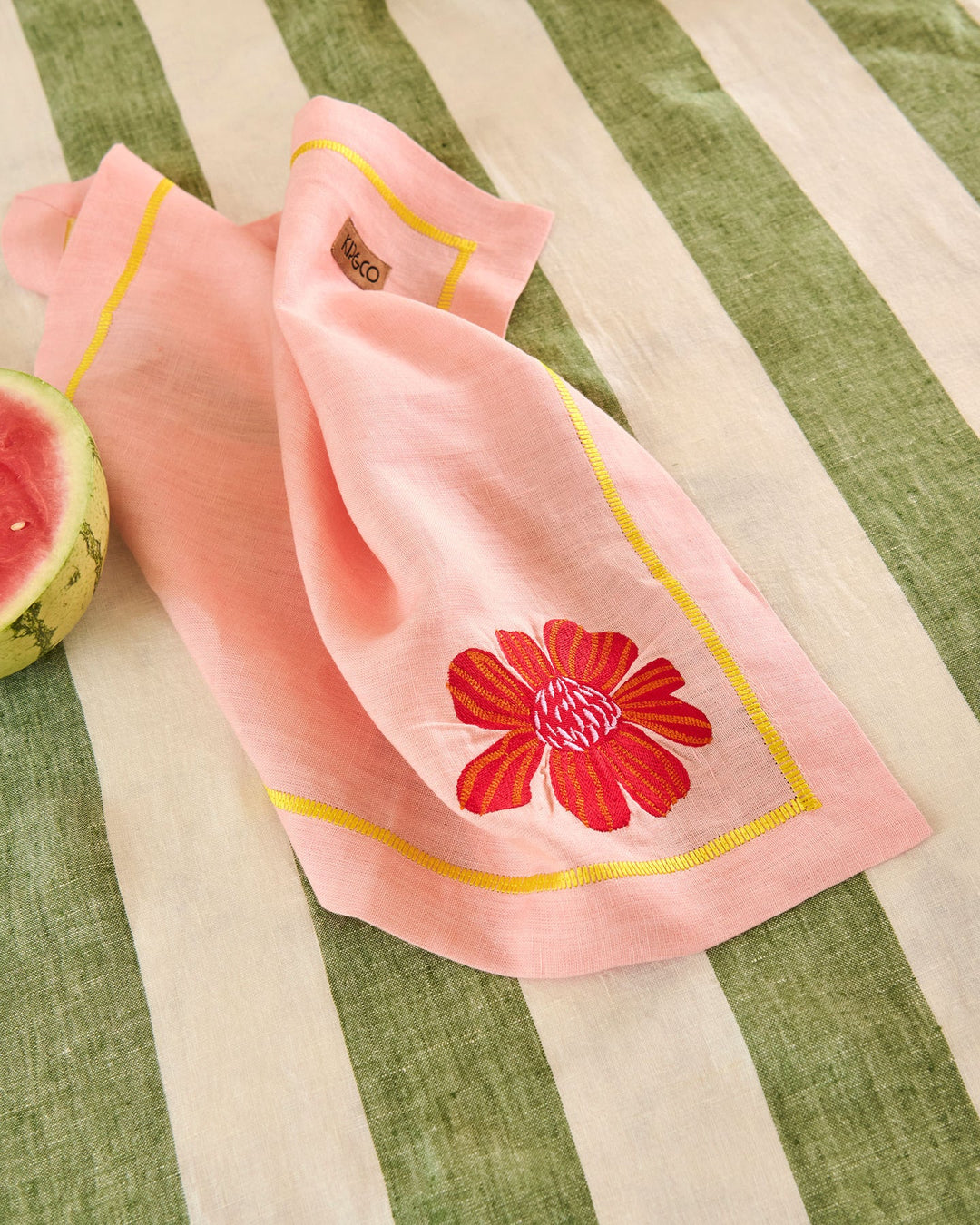 Kip & Co Wild Flower Embroidered 4P Napkin Set