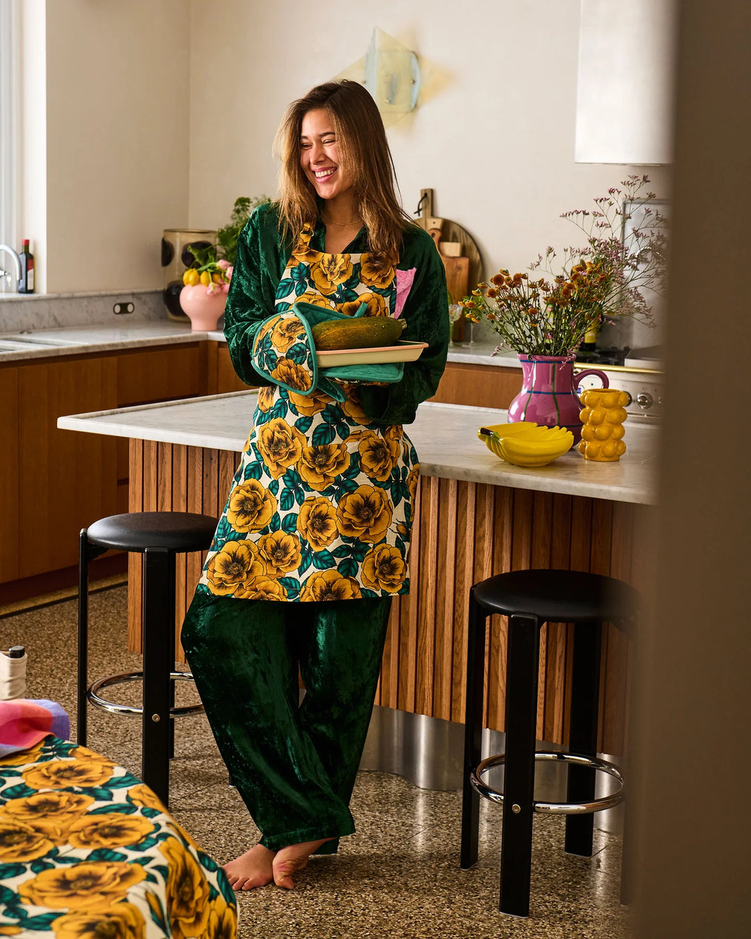 Kip & Co Golden Peony Double Oven Mitt