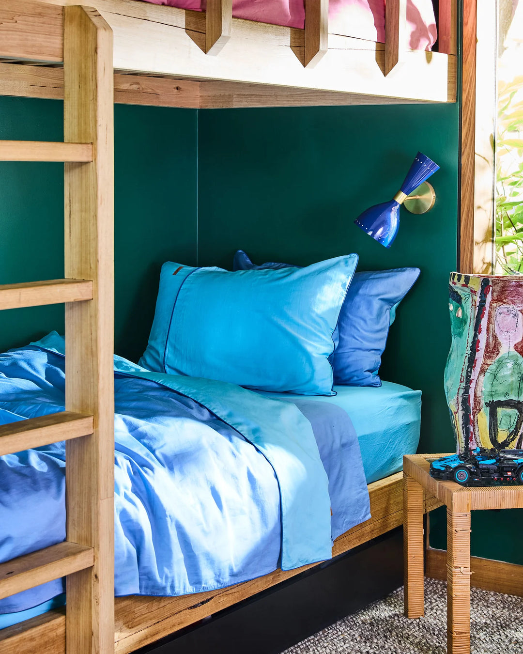Kip & Co Glow In Blue Bamboo Cotton Pillowcases