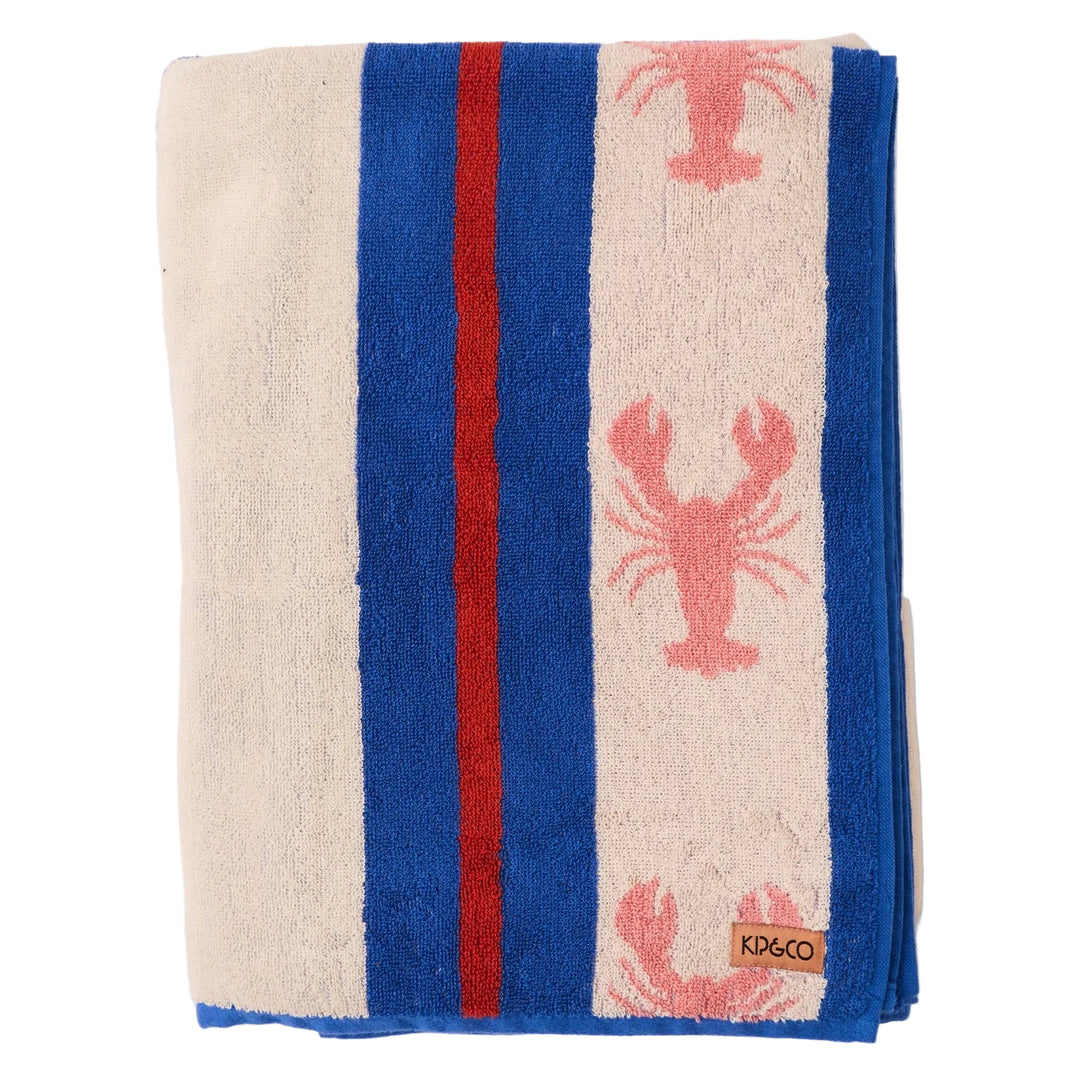 Kip & Co Lobster Fan Club Terry Beach Towel