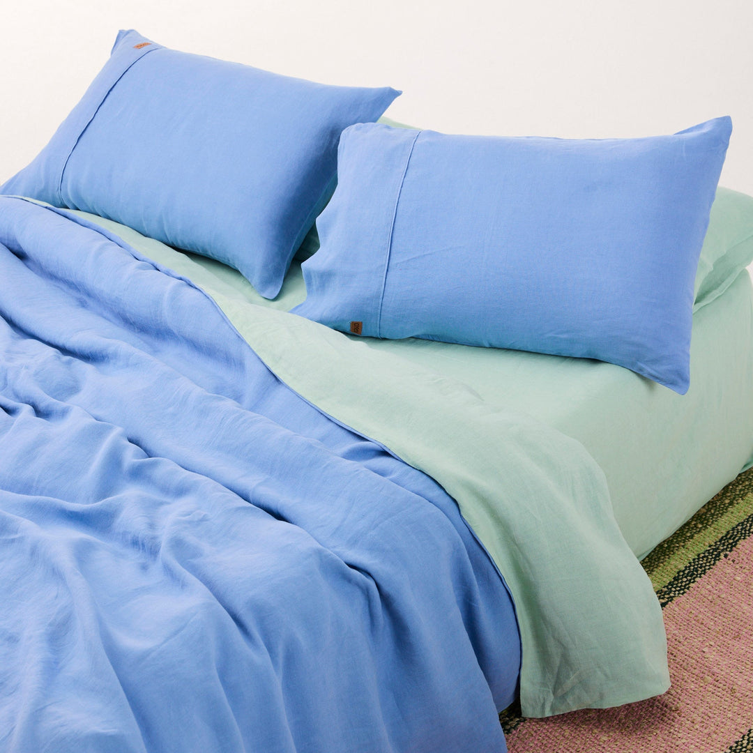 Kip & Co Vista Blue Linen Pillowcases