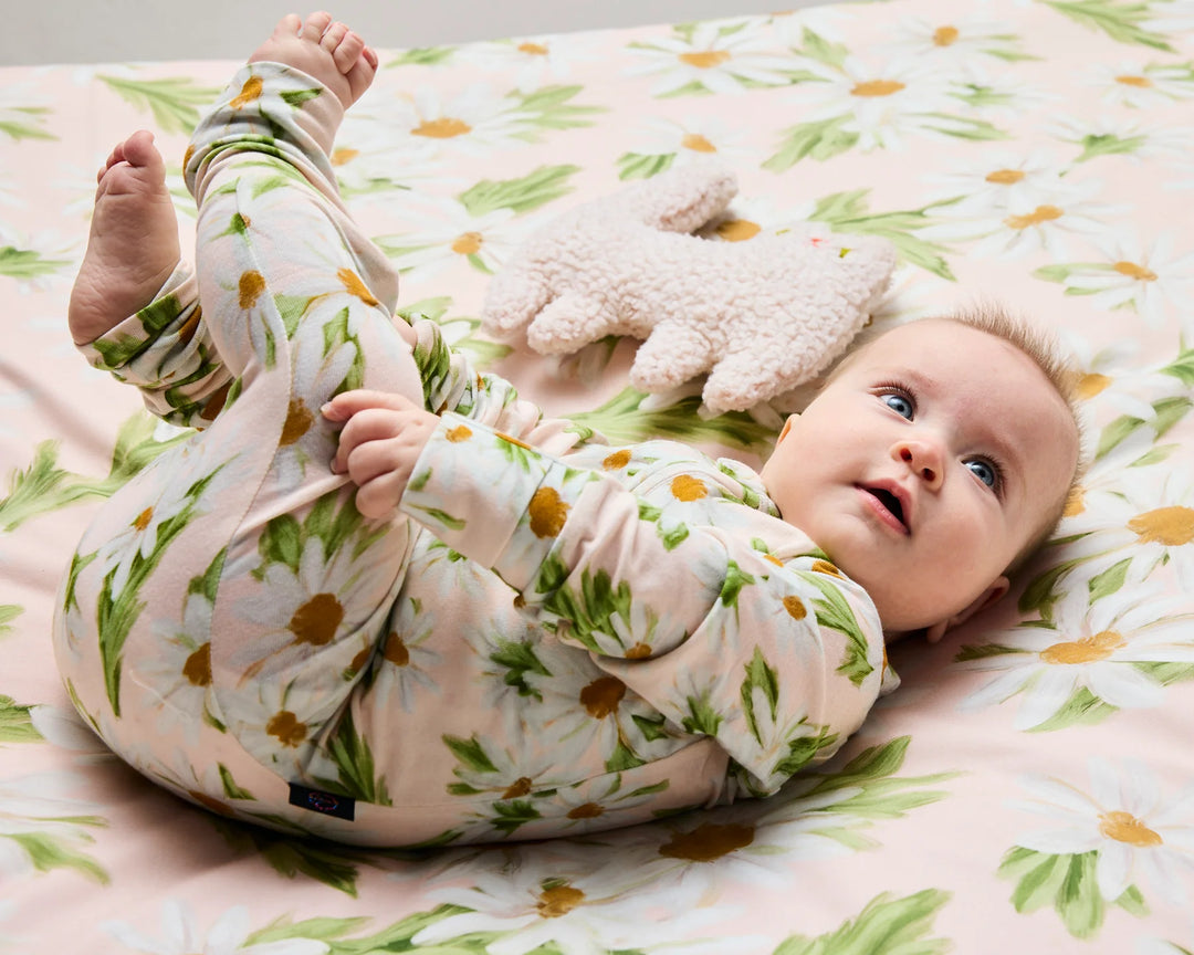 Kip & Co Sweet Daisy Organic Long Sleeve Zip Romper