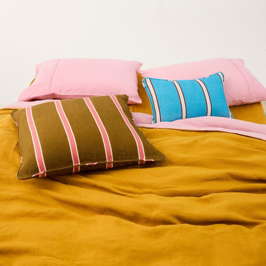 Kip & Co Carob Stripe Upholstery Square Lounge Cushion