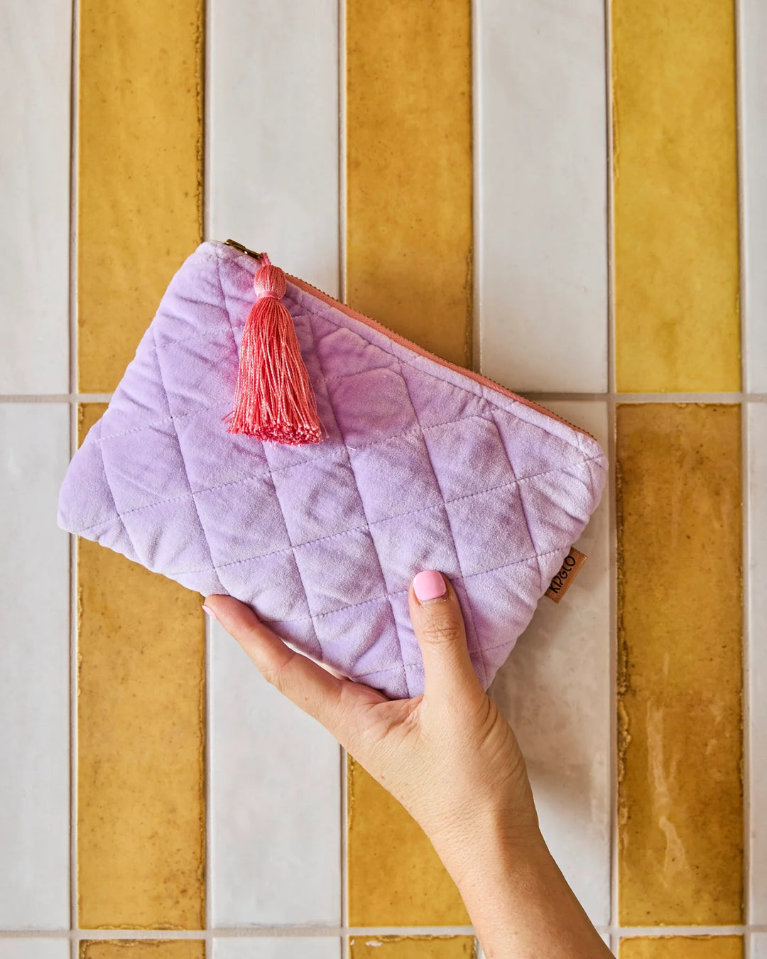 Kip & Co Lilac Velvet Cosmetics Purse