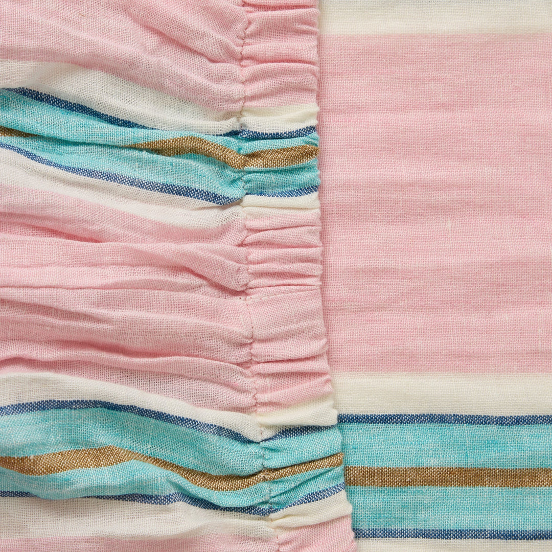 Kip & Co Tickled Pink Stripe Linen Fitted Sheet