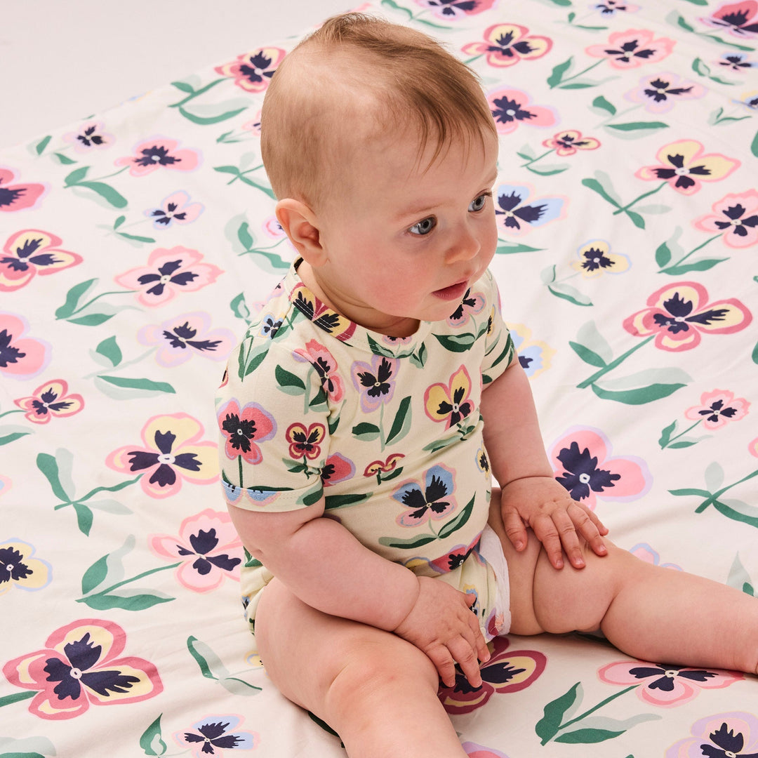 Kip & Co Pretty Pansy Organic Short Sleeve Romper
