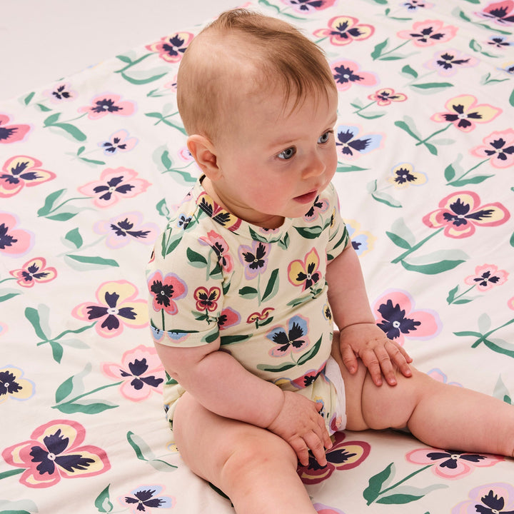 Kip & Co Pretty Pansy Organic Short Sleeve Romper