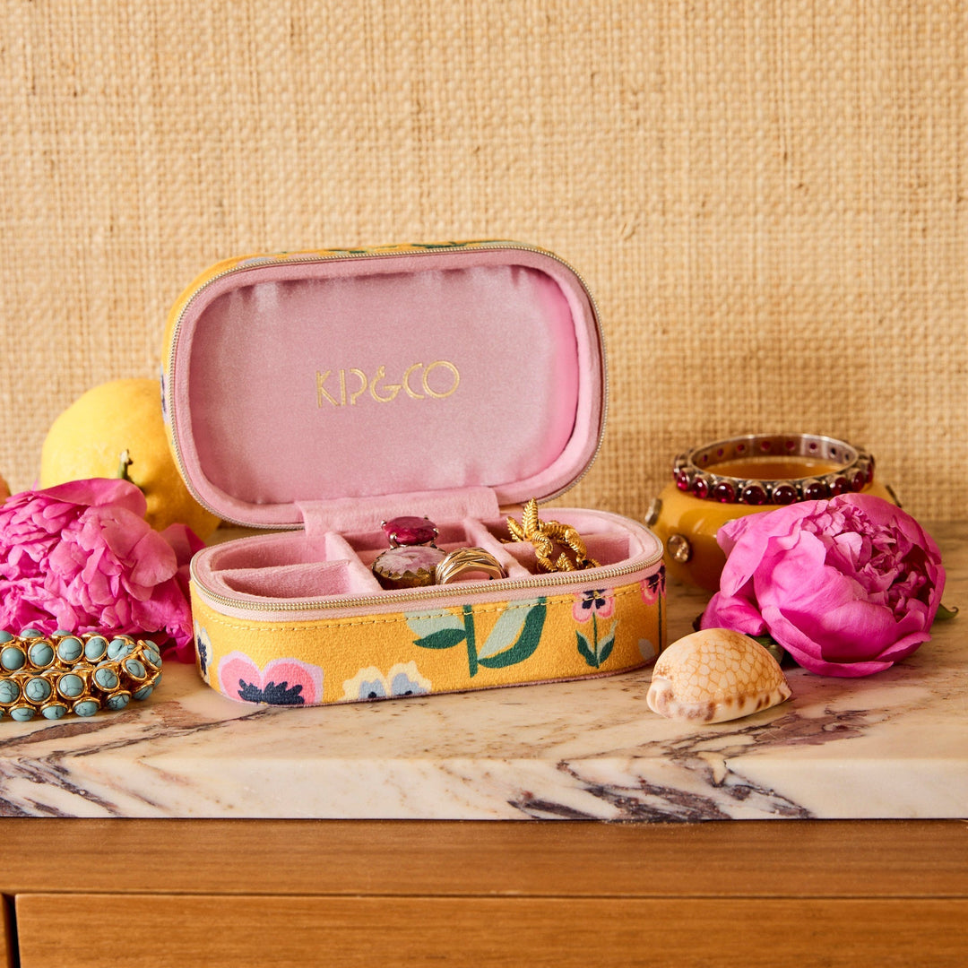 Kip & Co Pretty Pansy Travel Velvet Jewellery Box