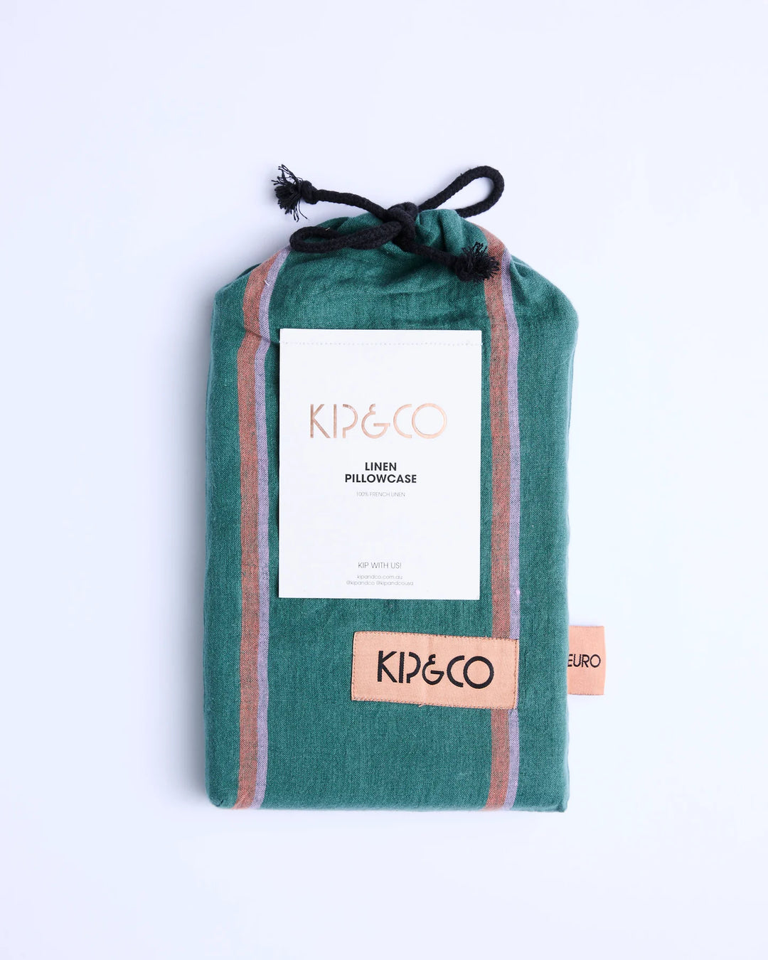 Kip & Co Wakame Crush Stripe Linen European Pillowcases