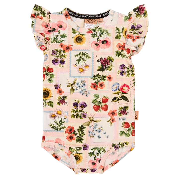 Kip & Co Sweet Life Organic Short Sleeve Frill Romper