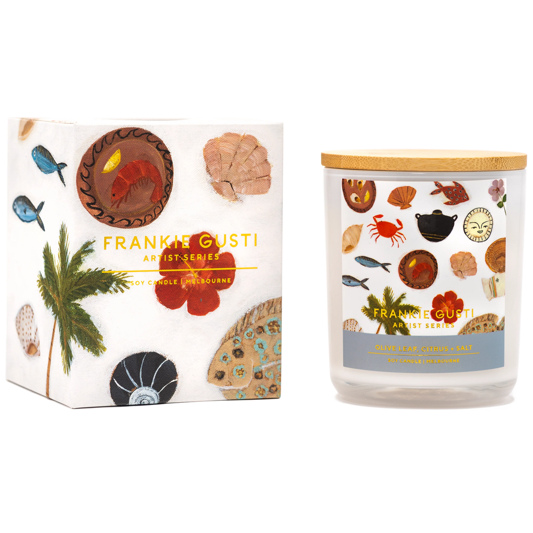 Frankie Gusti Artist Series Candle - Olive Leaf, Citrus + Salt