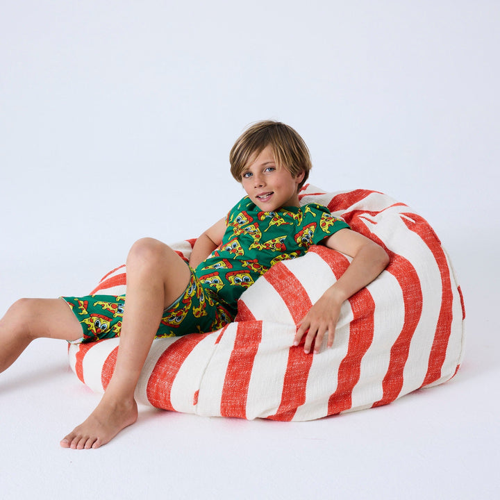 Kip & Co Roma Red Stripe Woven Beanbag