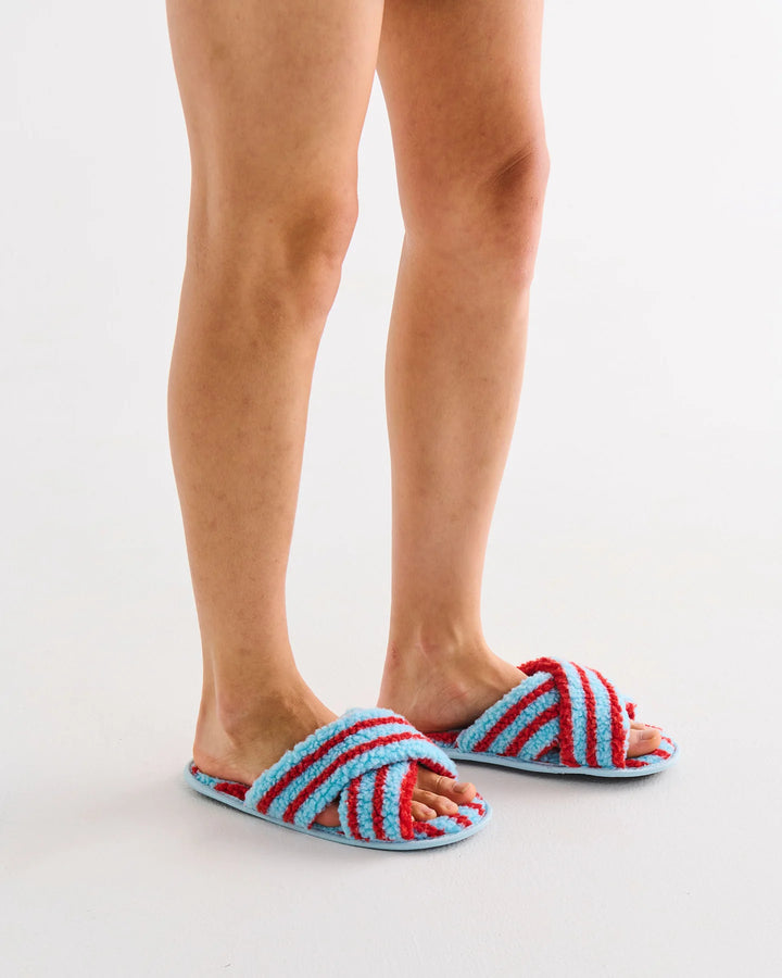 Kip & Co Hamilton Stripe Sherpa Adult Slippers