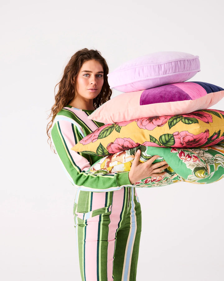 Kip & Co Somerset Green Embroidered Cushion