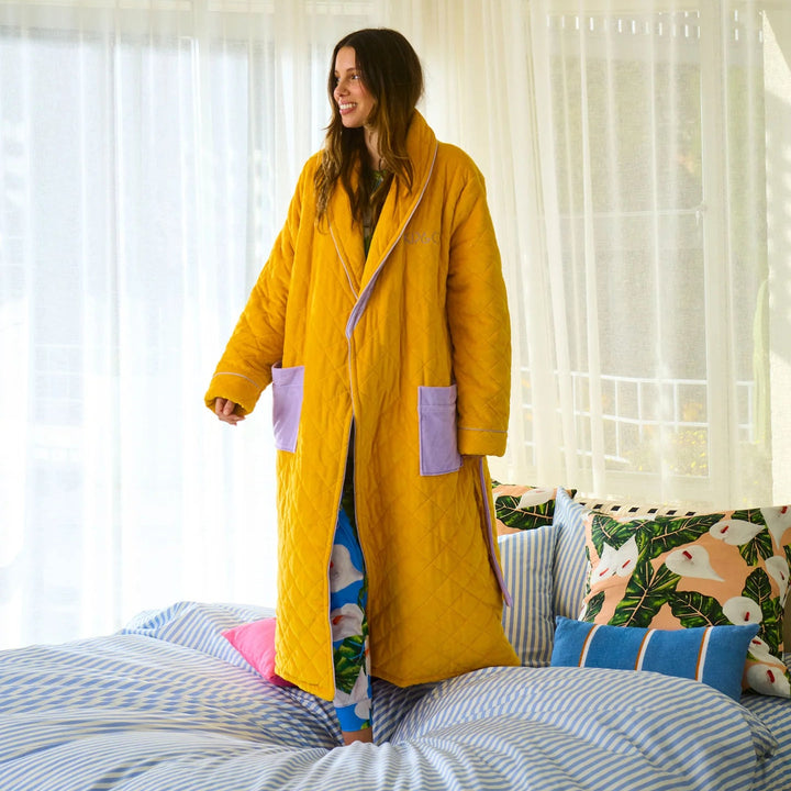 Kip & Co Lavender Honey Quilted Velvet Robe