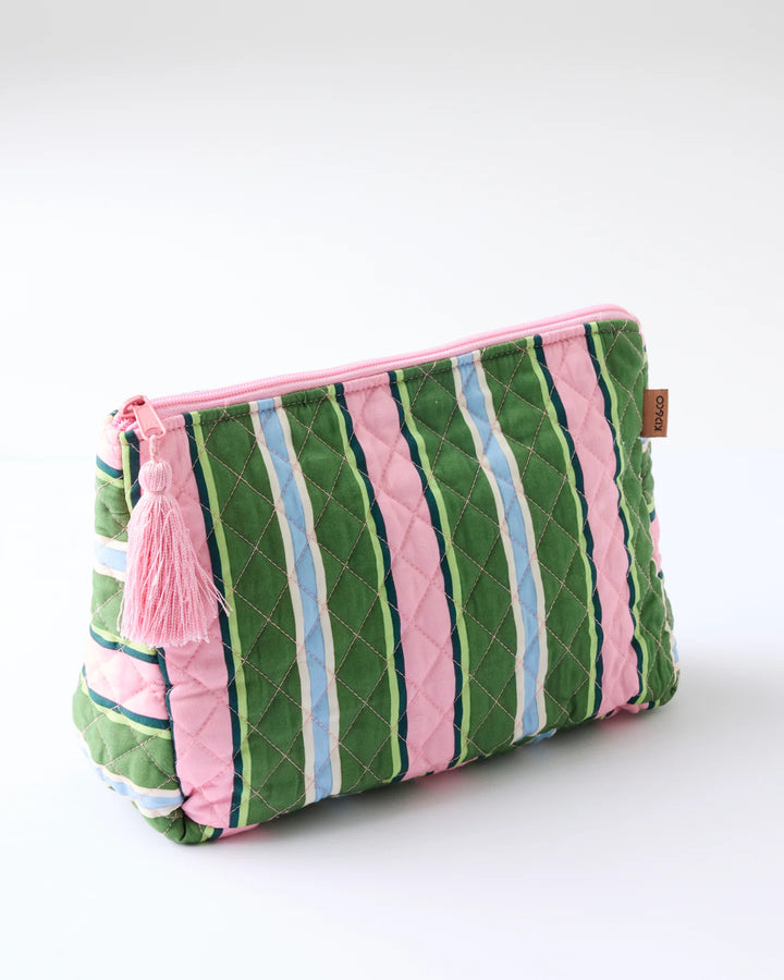 Kip & Co Cactus Stripe Quilted Cotton Toiletry Purse
