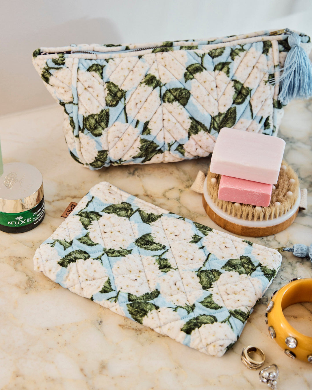 Kip & Co Hydrangea Blue Velvet Cosmetics Purse