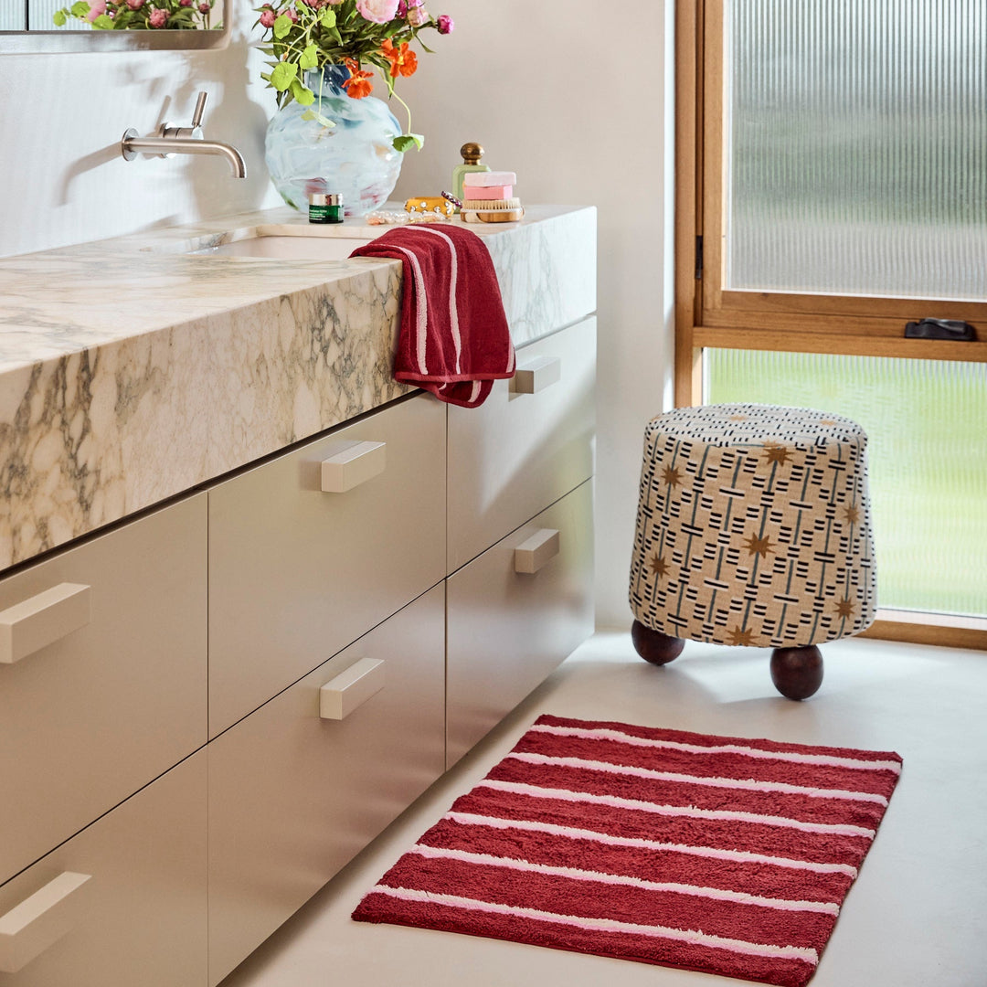 Kip & Co Ruby Rose Stripe Bath Mat