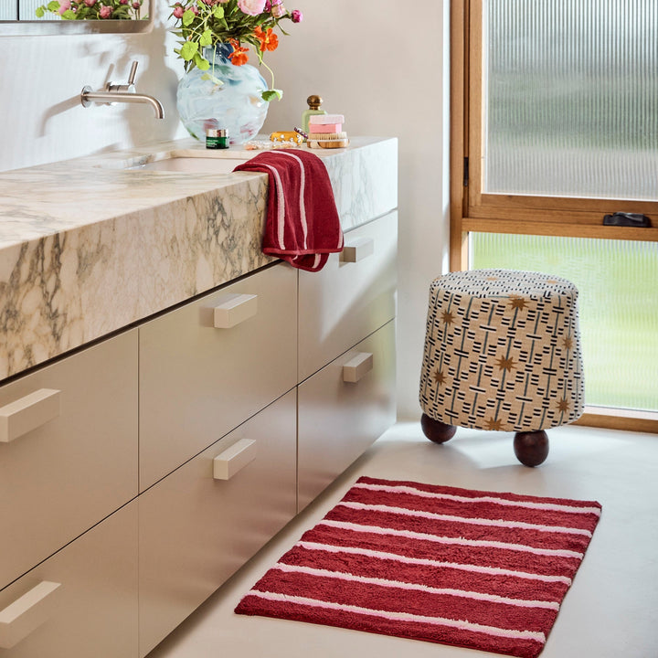 Kip & Co Ruby Rose Stripe Bath Mat